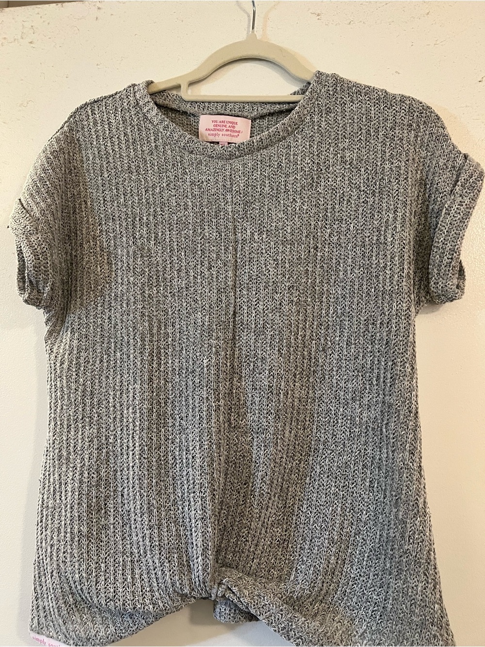 Heather Gray Knit Short Sleeve Top - Women